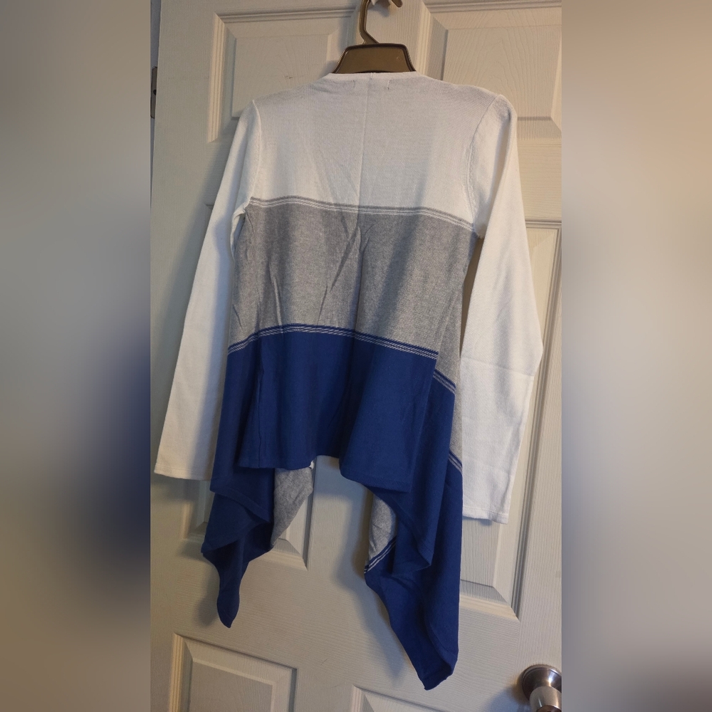 Adrienne Vittadini Studio Color Block Open Front Cardigan Size Small - Picture 7 of 12